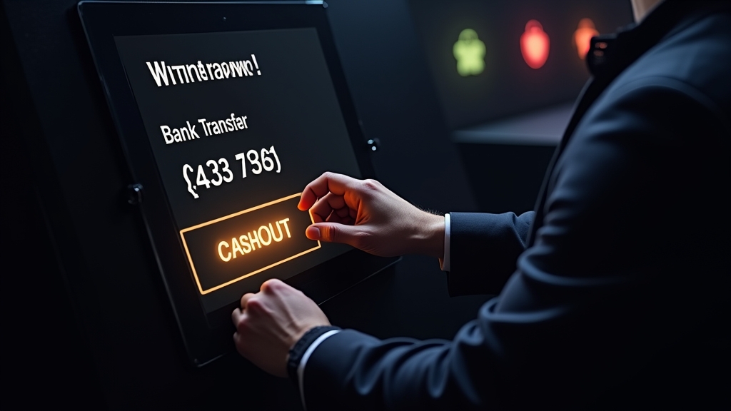 Botão de cashout destacado no caixa do casino