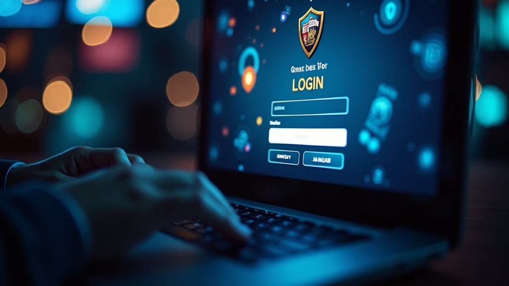 Ecrã de login do Lazybar com visual de casino escuro e ícones de segurança