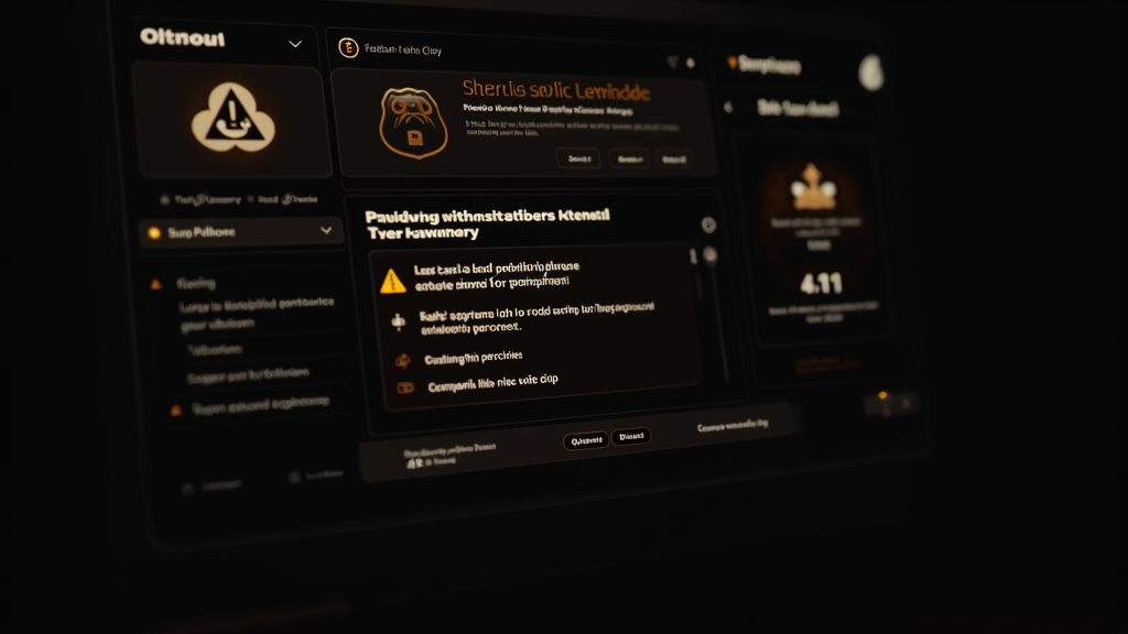 Avisos de erro e levantamento pendente no casino